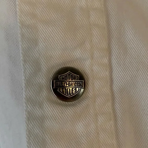 HARLEY DAVIDSON MENS WHITE DENIM XL - Picture 7 of 8